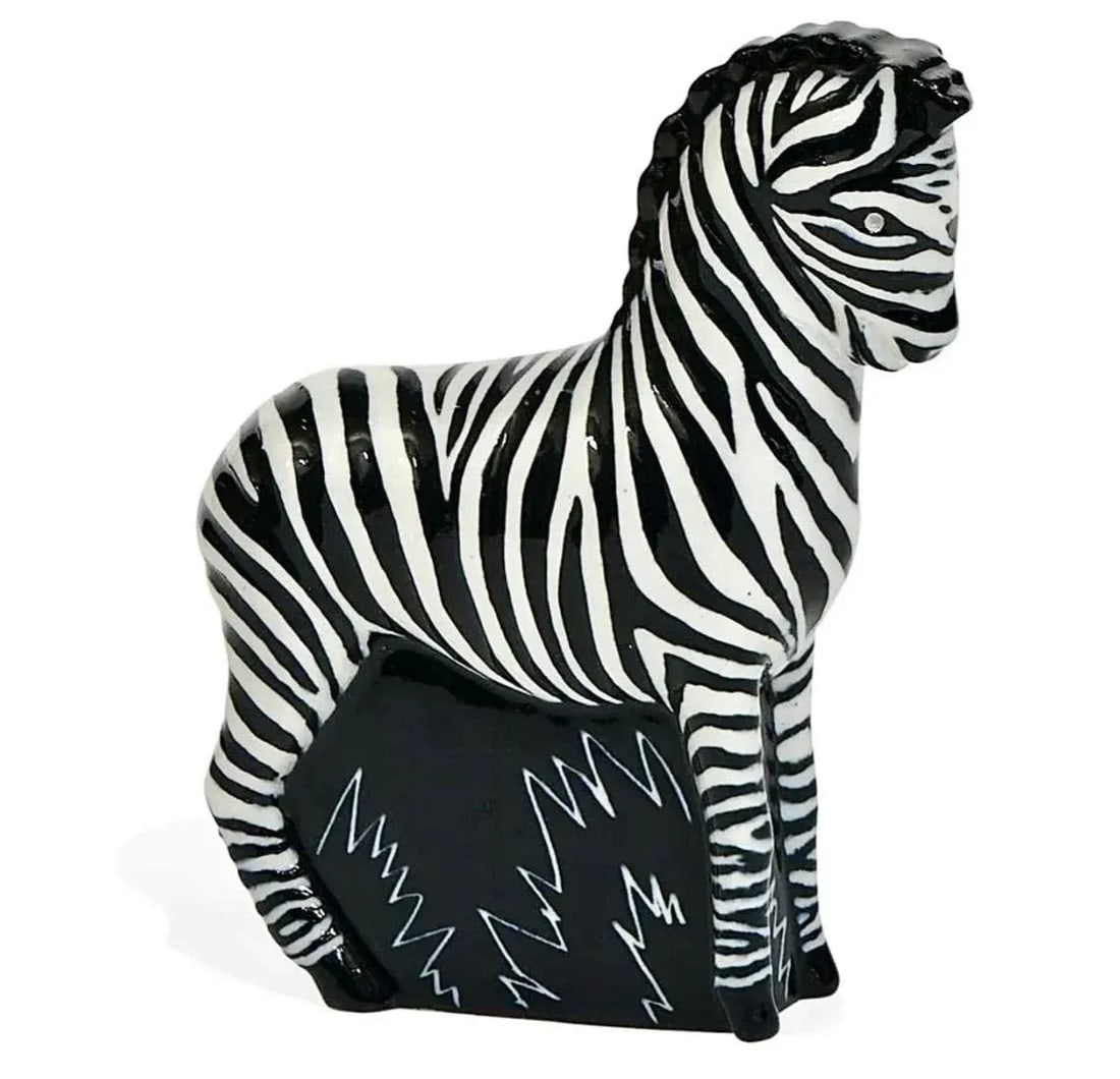 Wayland Gregory Art Deco Porcelain Zebra Sculpture, Glazed, Signed, 1930s, Usa - 2