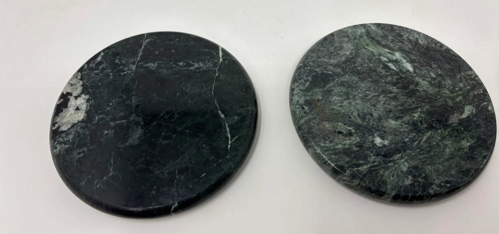 Green Marble Coasters Set 6 Pieces Handmade in Italy Collectible 1970 - 3