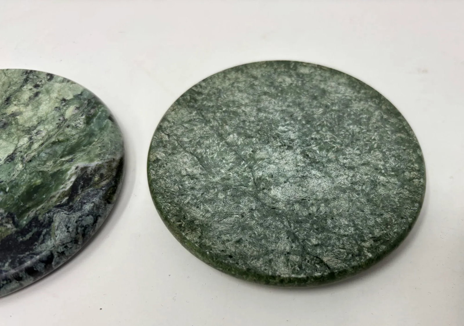 Vintage Green Marble Coasters Set 5 Pieces Handmade in Italy Collectible 1970 - 6