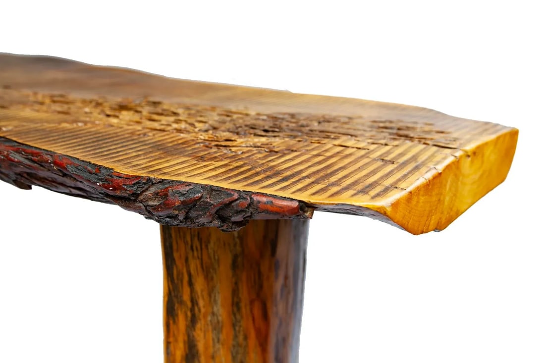 Organic Live Edge Wood Console Table - 10