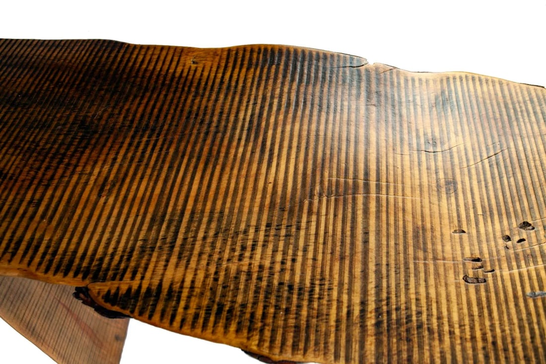 Organic Live Edge Wood Console Table - 11