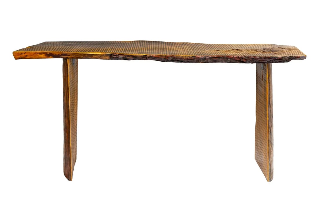 Organic Live Edge Wood Console Table - 2