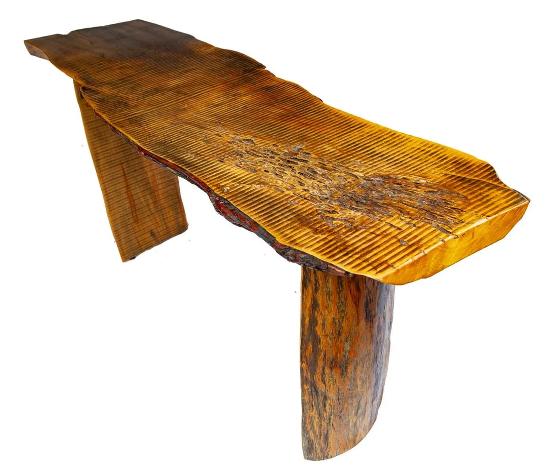 Organic Live Edge Wood Console Table - 3