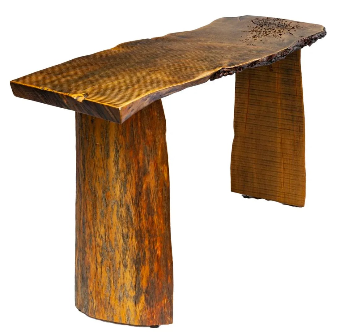 Organic Live Edge Wood Console Table - 5