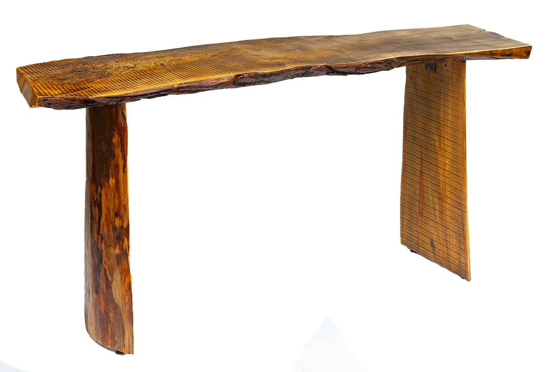 Organic Live Edge Wood Console Table - 6