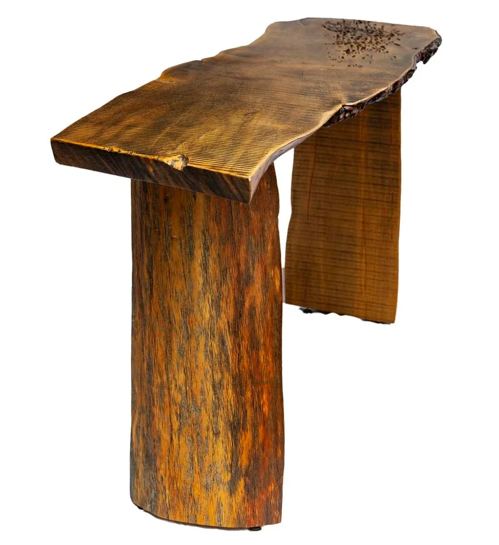 Organic Live Edge Wood Console Table - 9