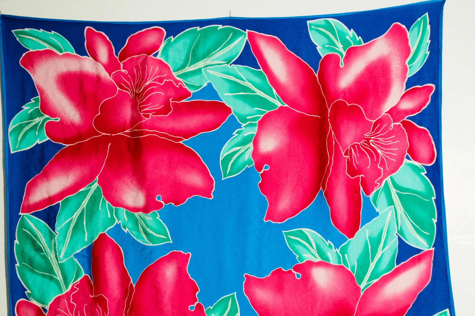 Oscar De La Renta Vivid Floral Tropical Silk Scarf - 12
