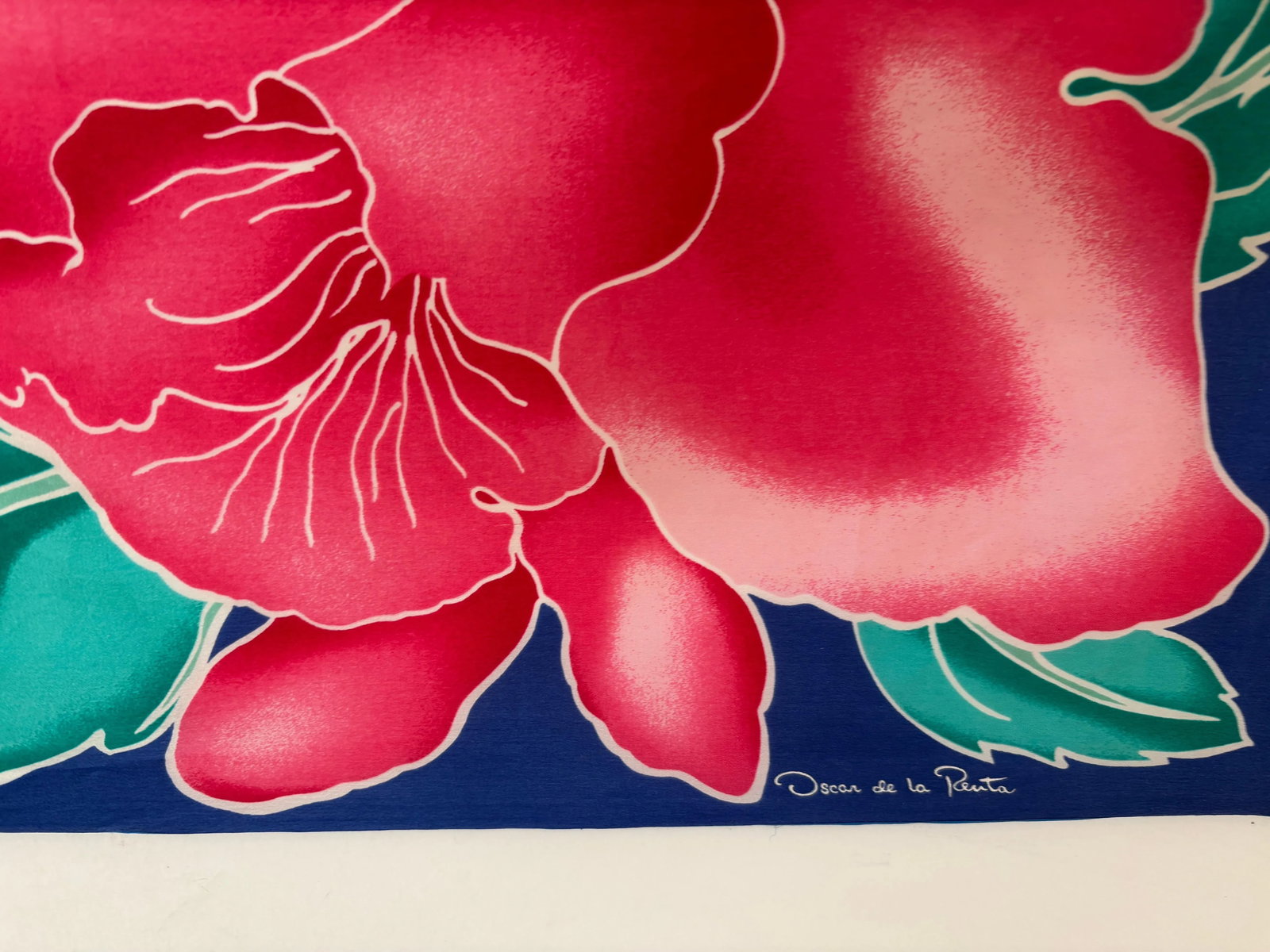 Oscar De La Renta Vivid Floral Tropical Silk Scarf - 8