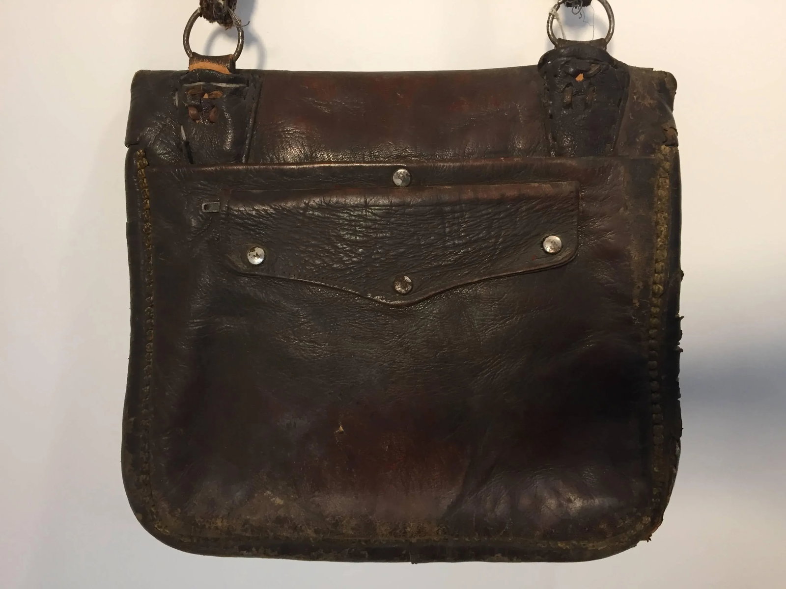 African Hand Tooled Leather Tribal Shoulder Bag - 8