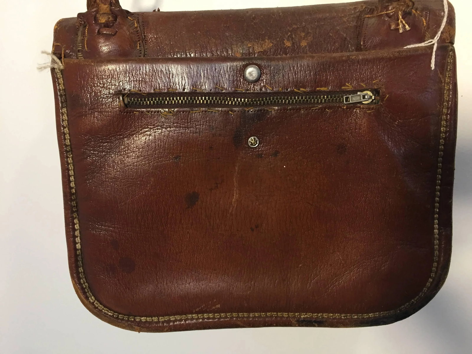 Antique Moroccan Hand Tooled Leather Berber Tribal Shoulder Bag - 7