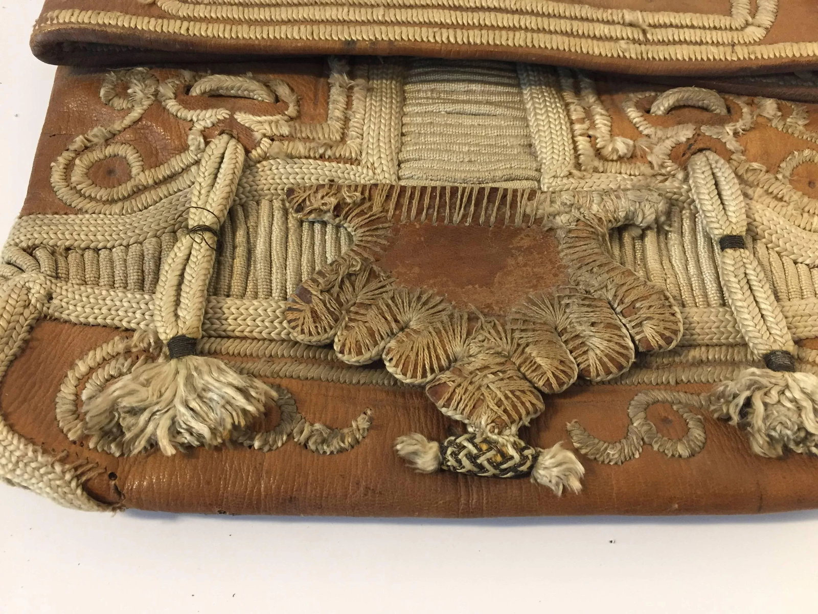 Hand Tooled Leather African Tribal Moroccan Shoulder Bag - 3