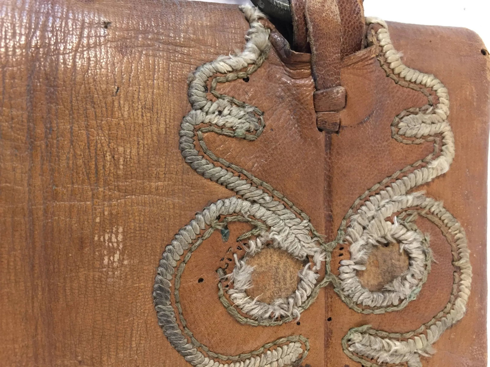 Hand Tooled Leather African Tribal Moroccan Shoulder Bag - 8