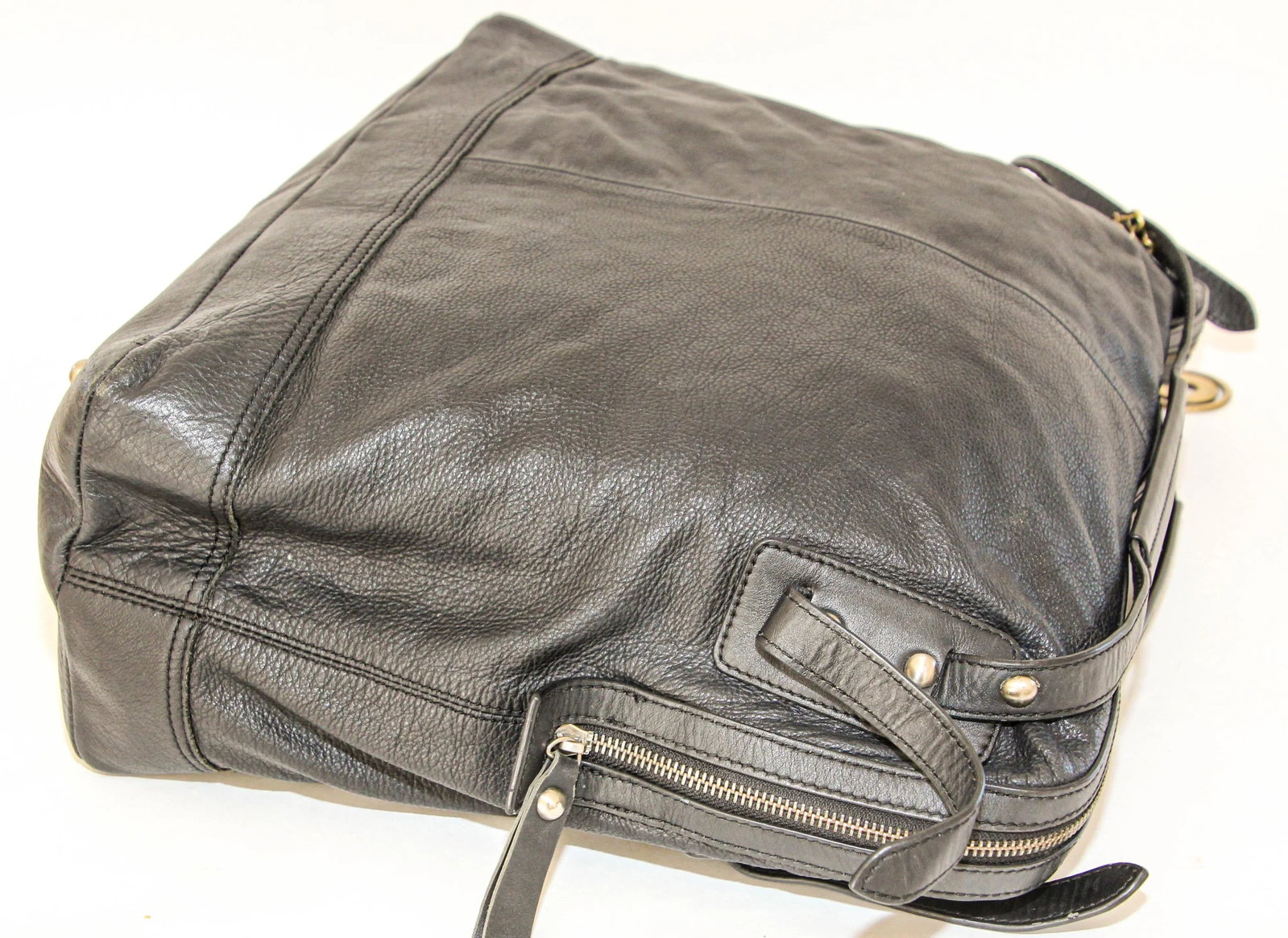 Charles Jourdan Black Leather Satchel Handle Computer Bag - 11