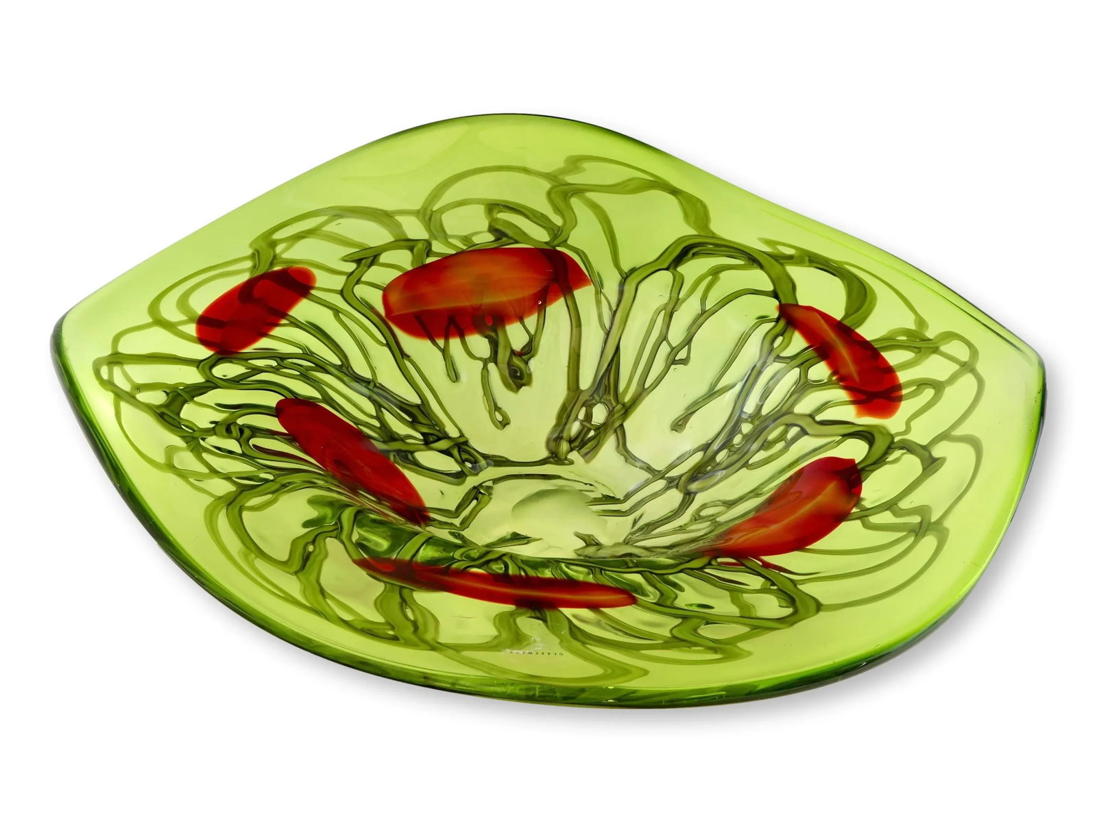 Large Art Nouveau Style Murano Glass Centerpiece Bowl - 2