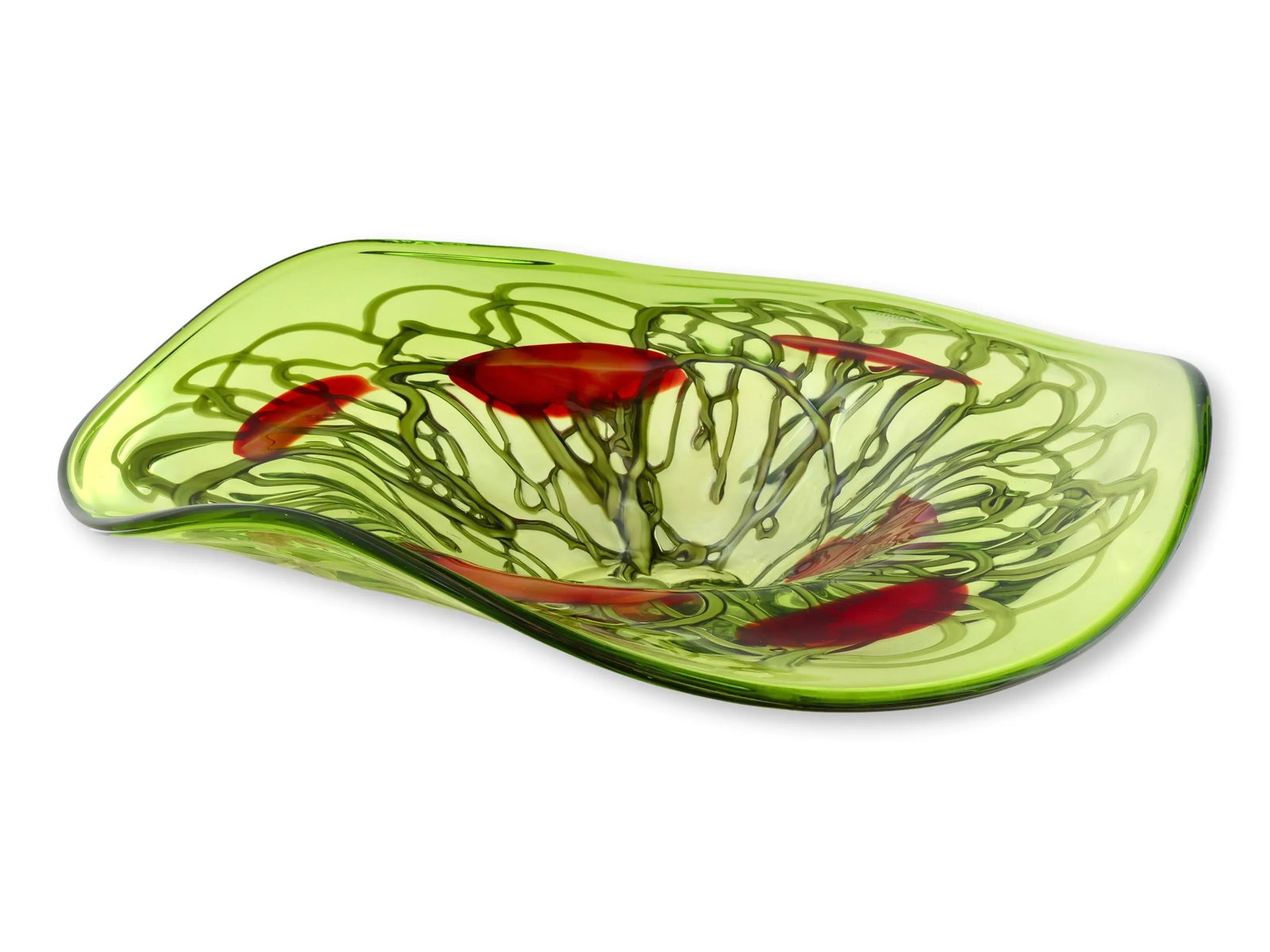 Large Art Nouveau Style Murano Glass Centerpiece Bowl - 3