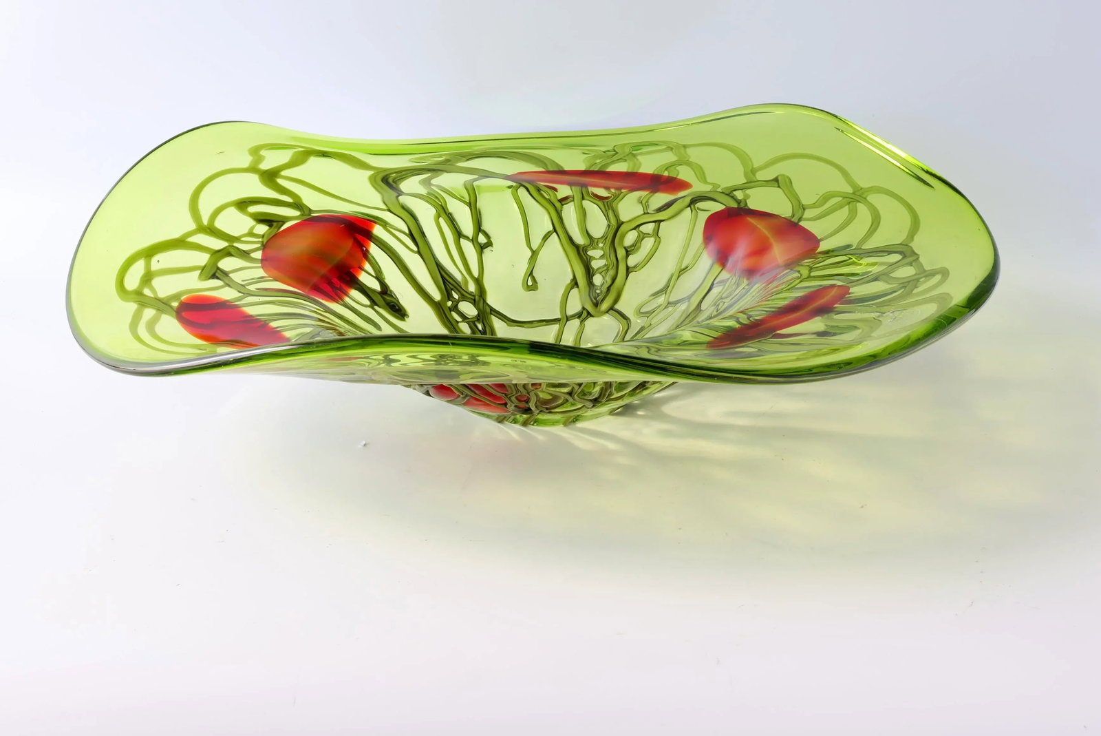Large Art Nouveau Style Murano Glass Centerpiece Bowl - 4
