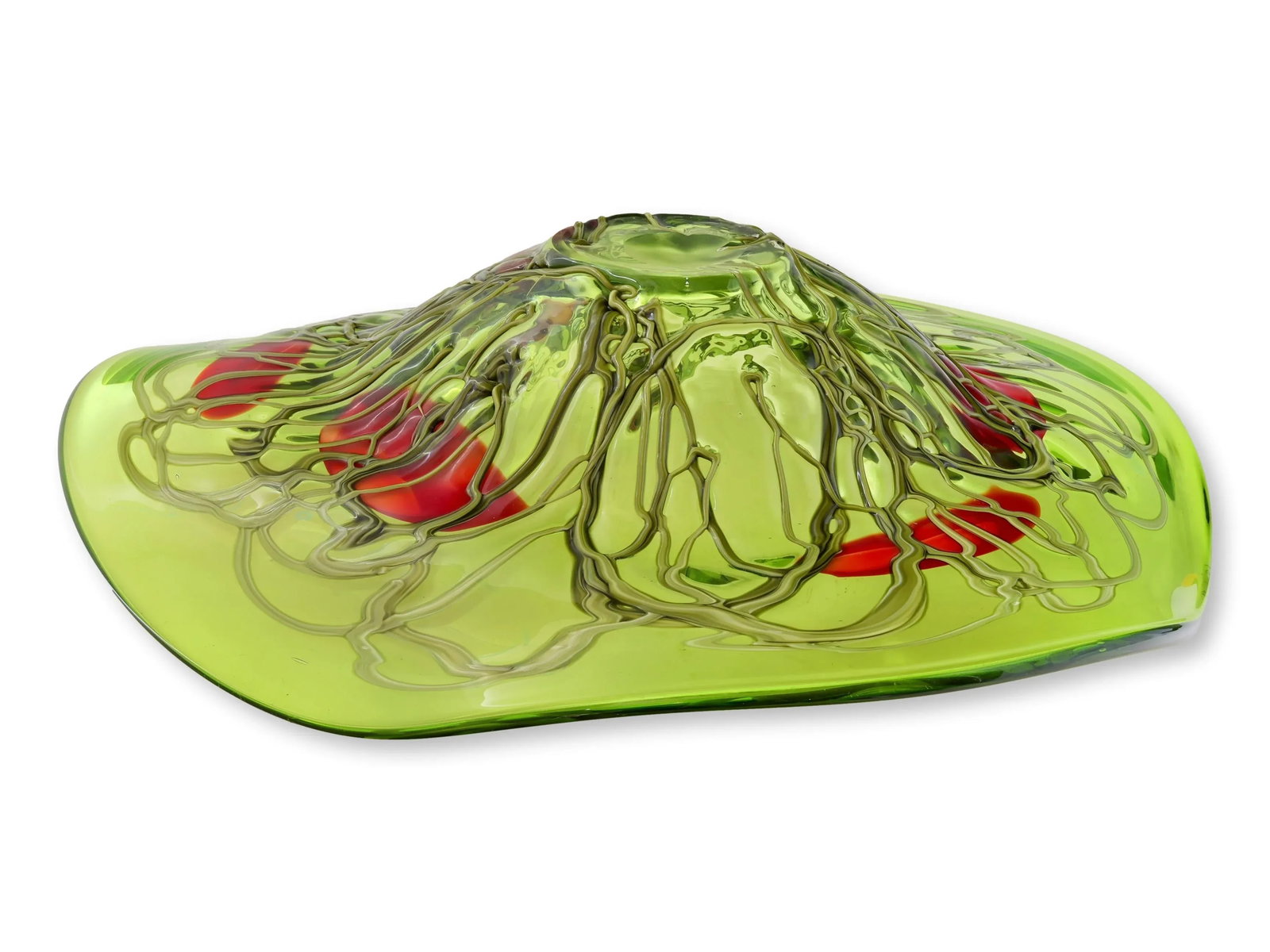 Large Art Nouveau Style Murano Glass Centerpiece Bowl - 7
