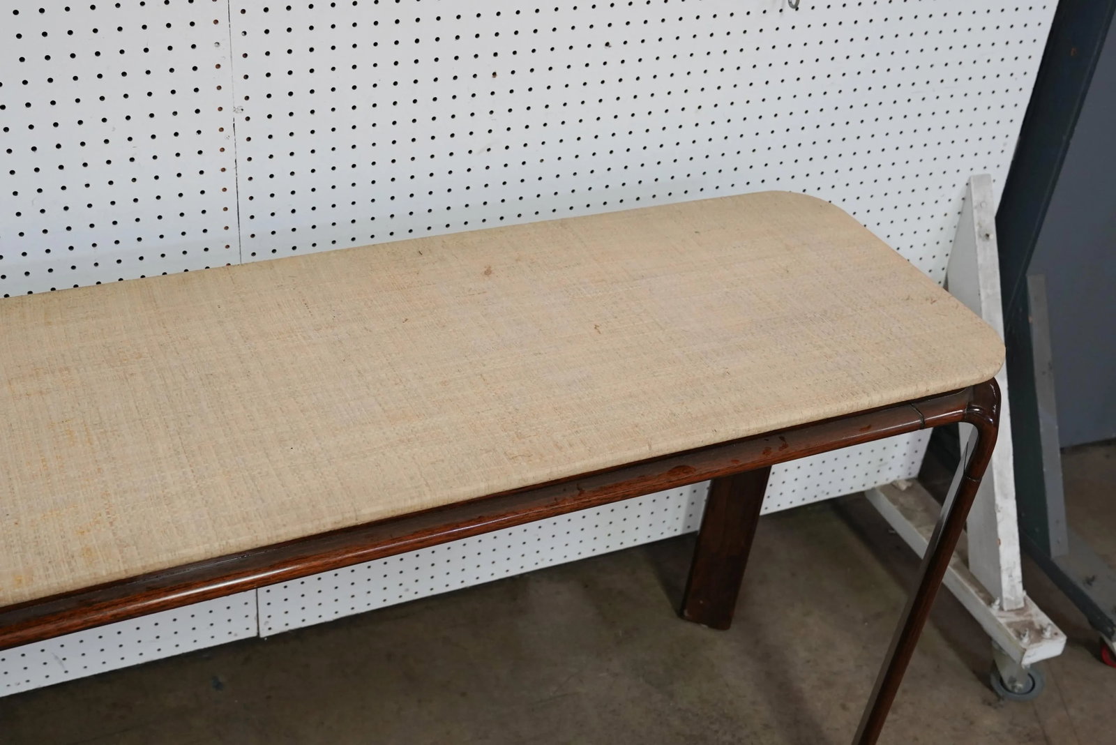 1970s Vintage Rattan Stained Wood Console Table - 11