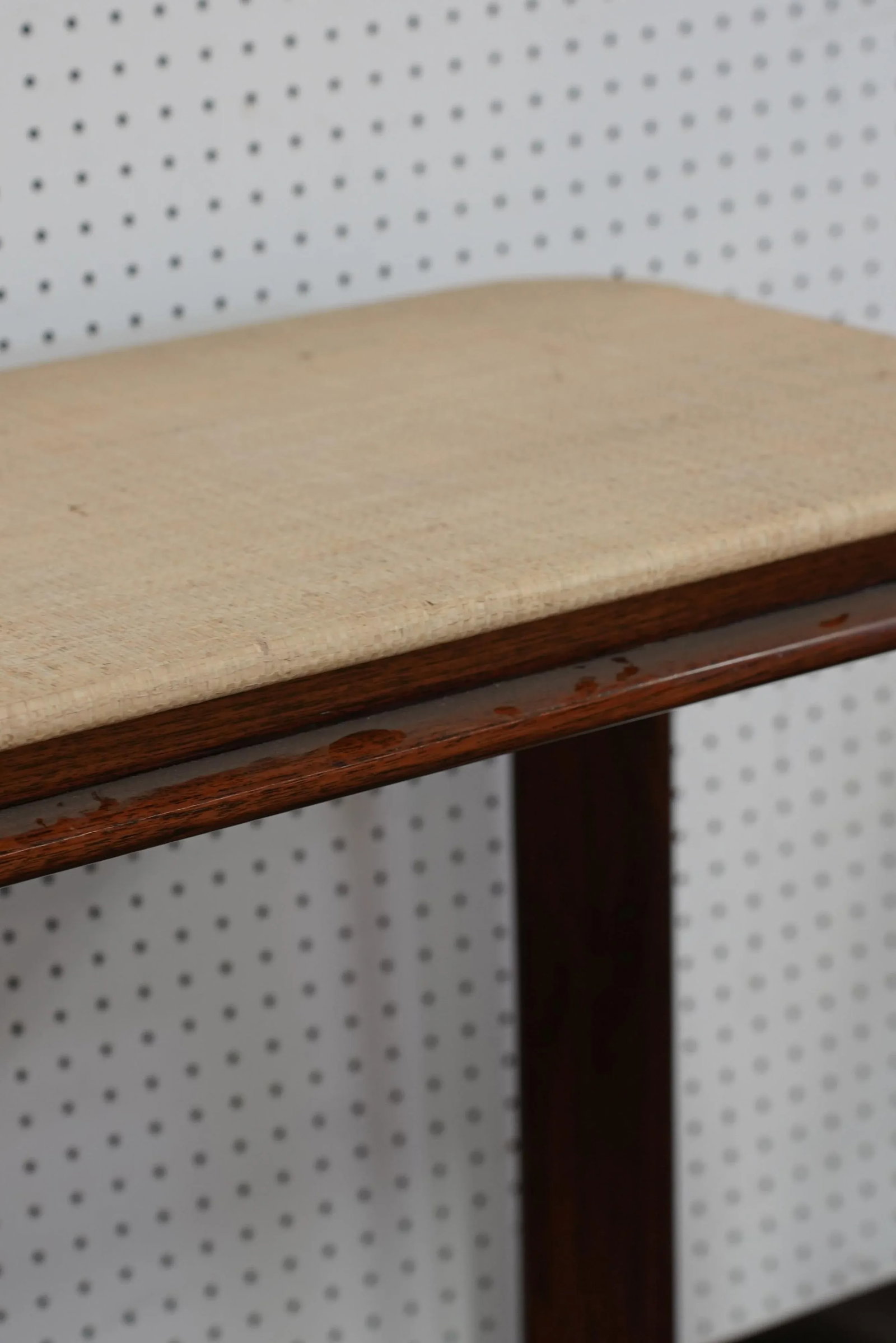 1970s Vintage Rattan Stained Wood Console Table - 9