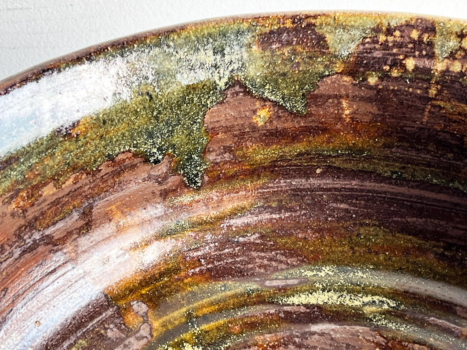 Large Signed Studio Pottery Bowl by John Gasper in Earthy Glaze Tones - 6
