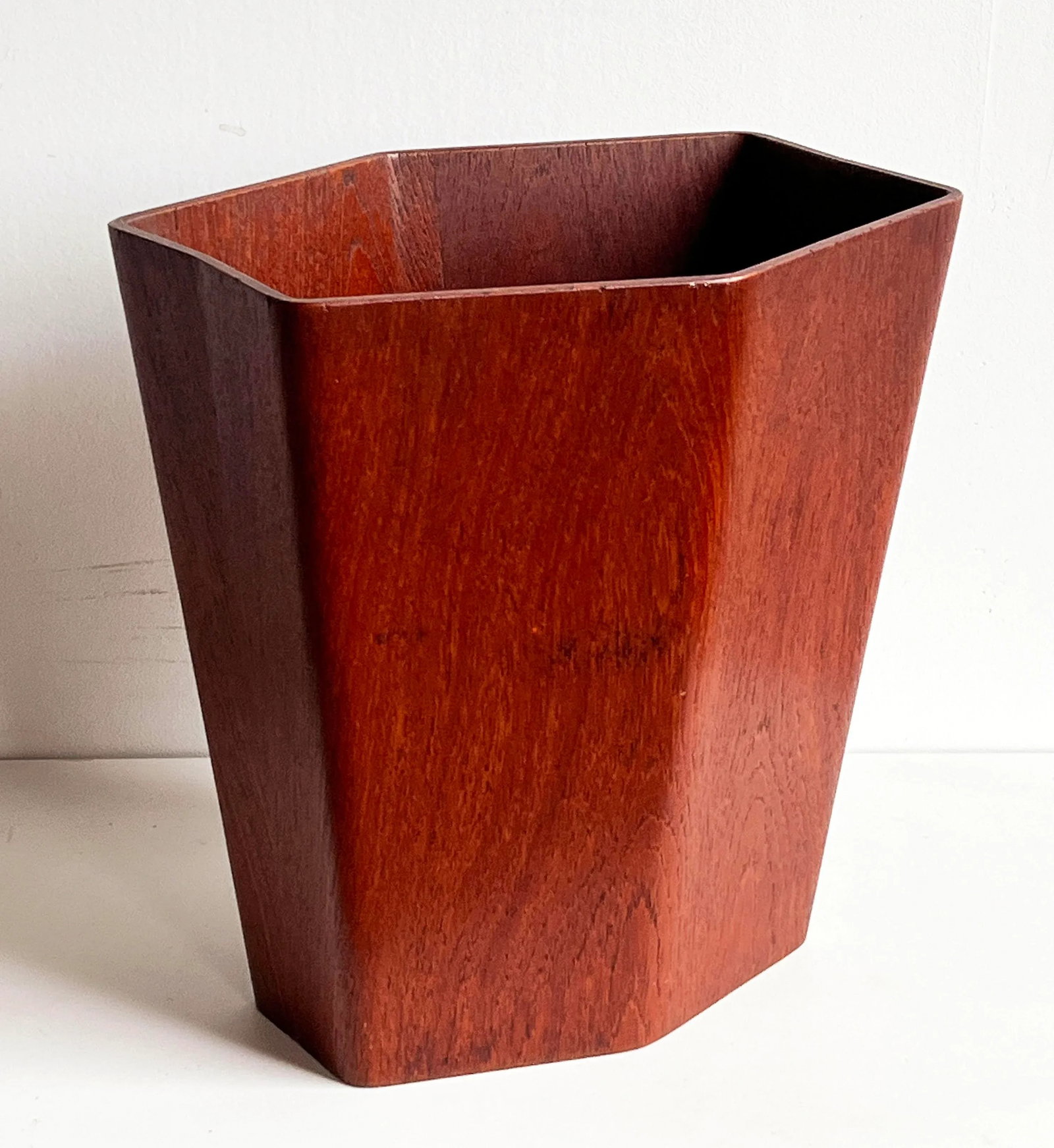 c.1960's Mid Century Danish Modern Teak Wastebasket by Rude Bonfils - 2