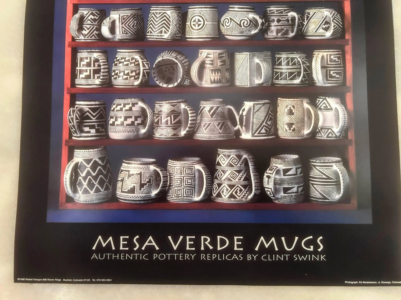 Vintage "Mesa Verde Mugs Authentic Pottery Replicas by Clink Swank" Poster - 4