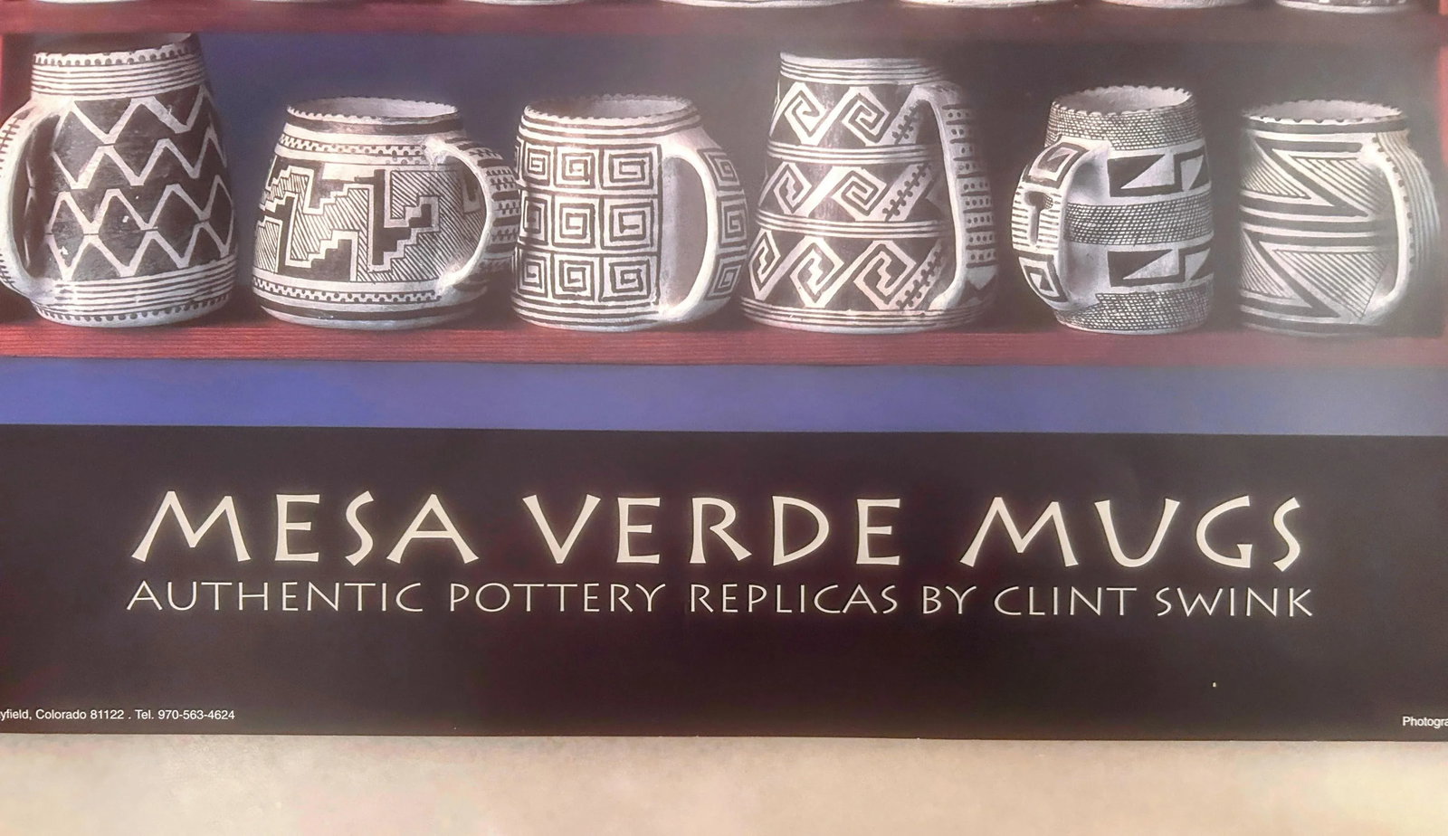 Vintage "Mesa Verde Mugs Authentic Pottery Replicas by Clink Swank" Poster - 6