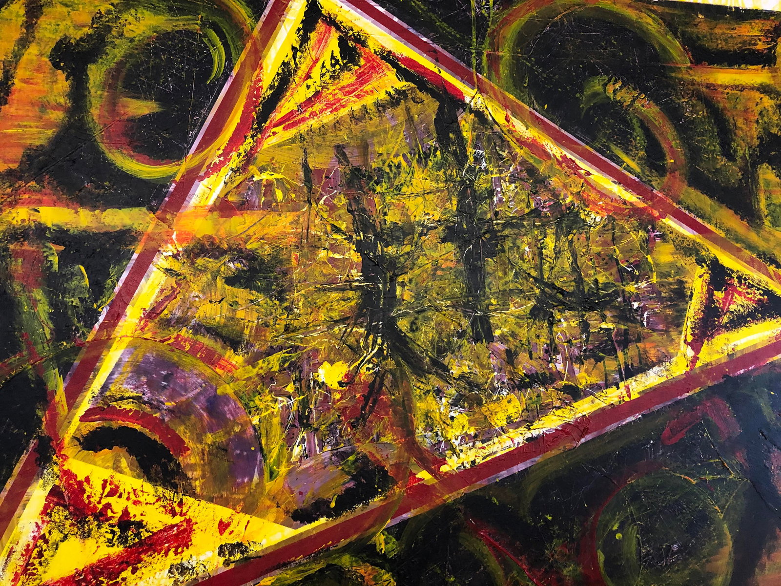 Abstract Original Acrylic Painting on Canvas Wrapped Wood Frame - 3