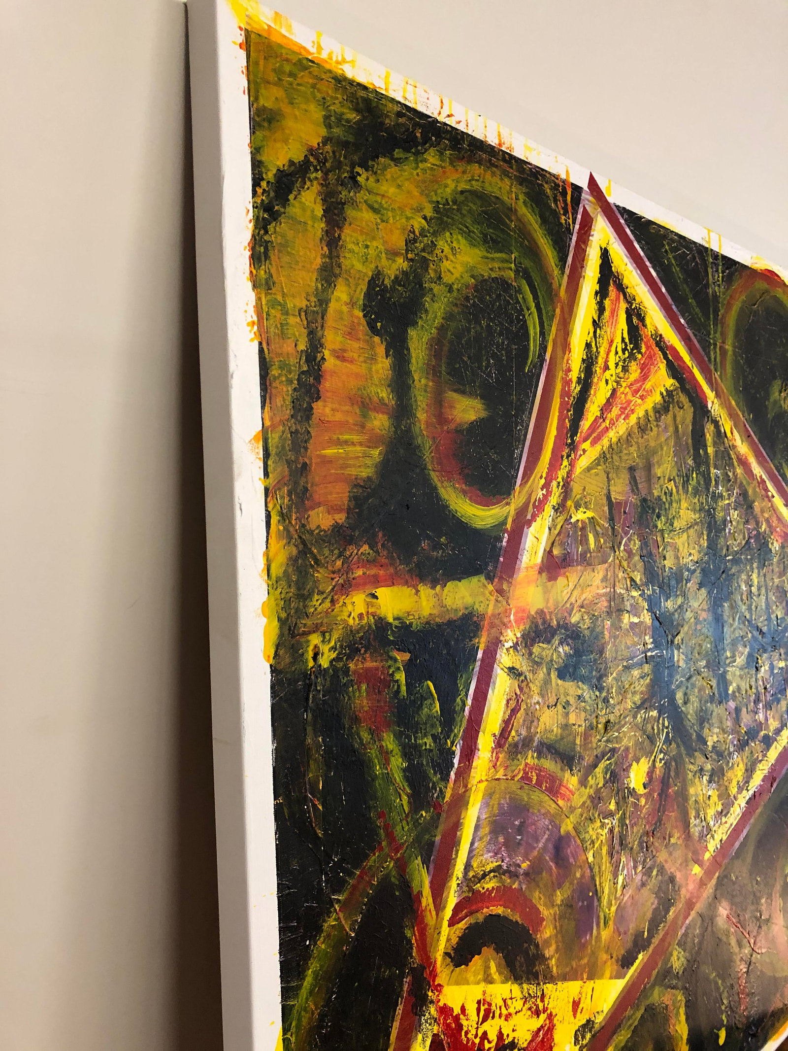 Abstract Original Acrylic Painting on Canvas Wrapped Wood Frame - 4