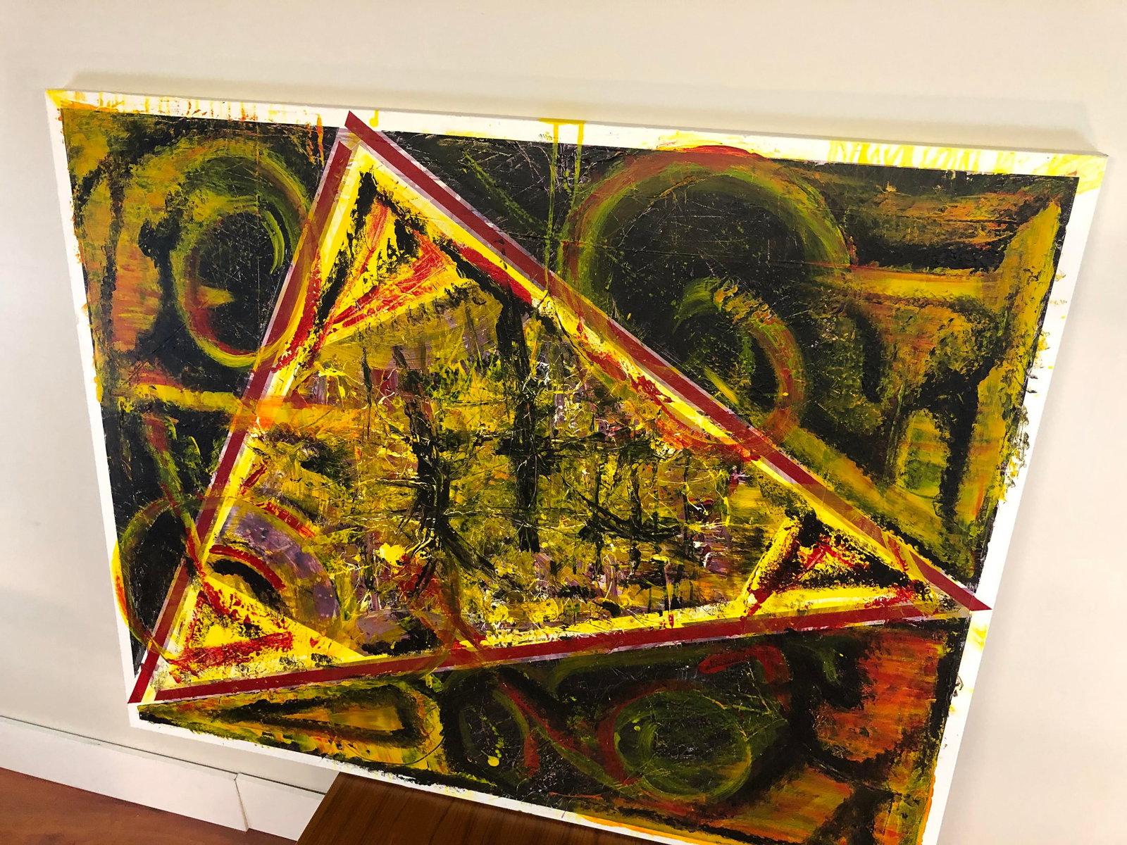 Abstract Original Acrylic Painting on Canvas Wrapped Wood Frame - 6