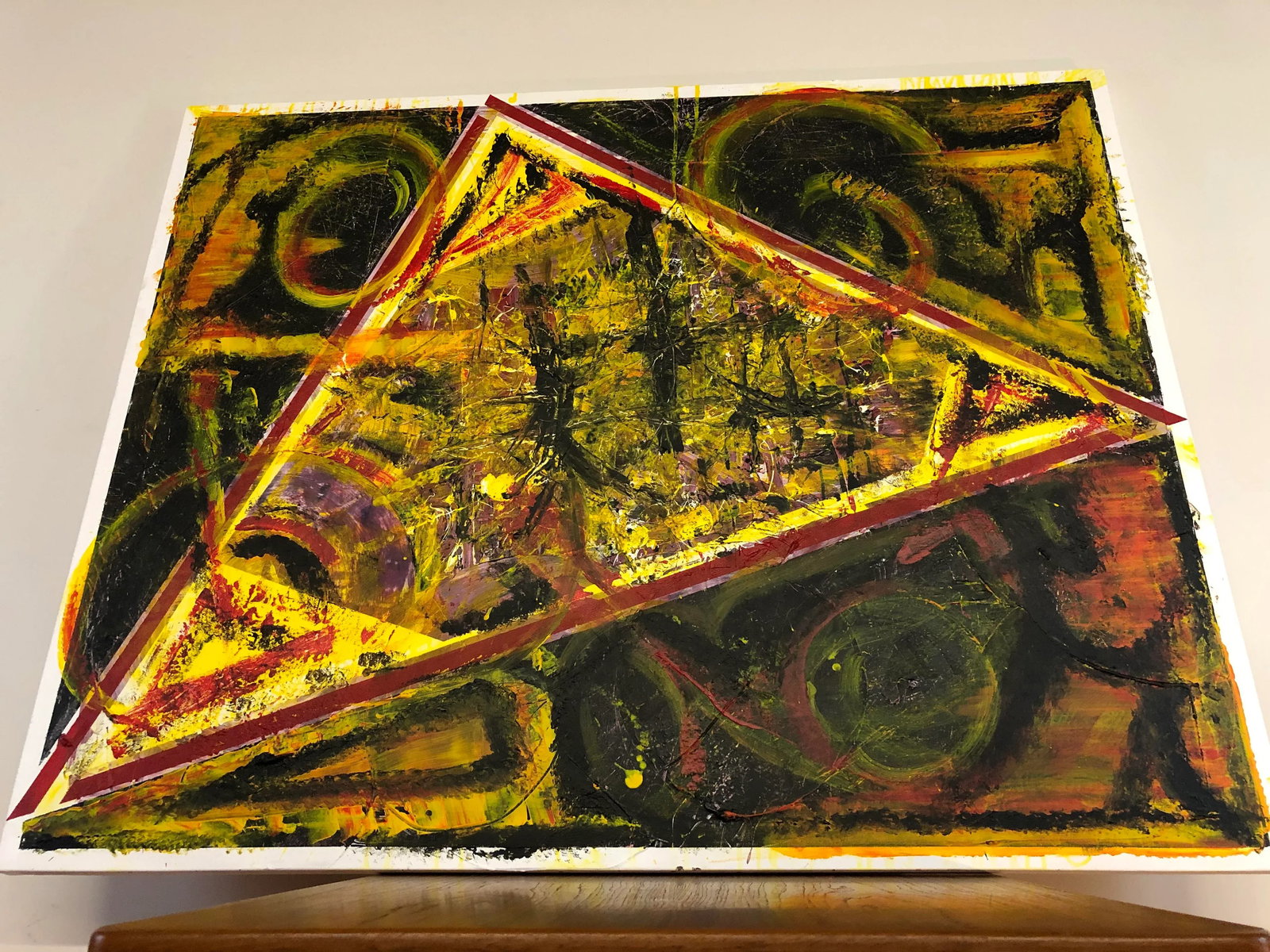 Abstract Original Acrylic Painting on Canvas Wrapped Wood Frame - 7