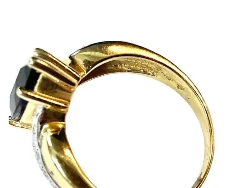 Amethyst and Diamond 14k Yellow Gold Ring - 5