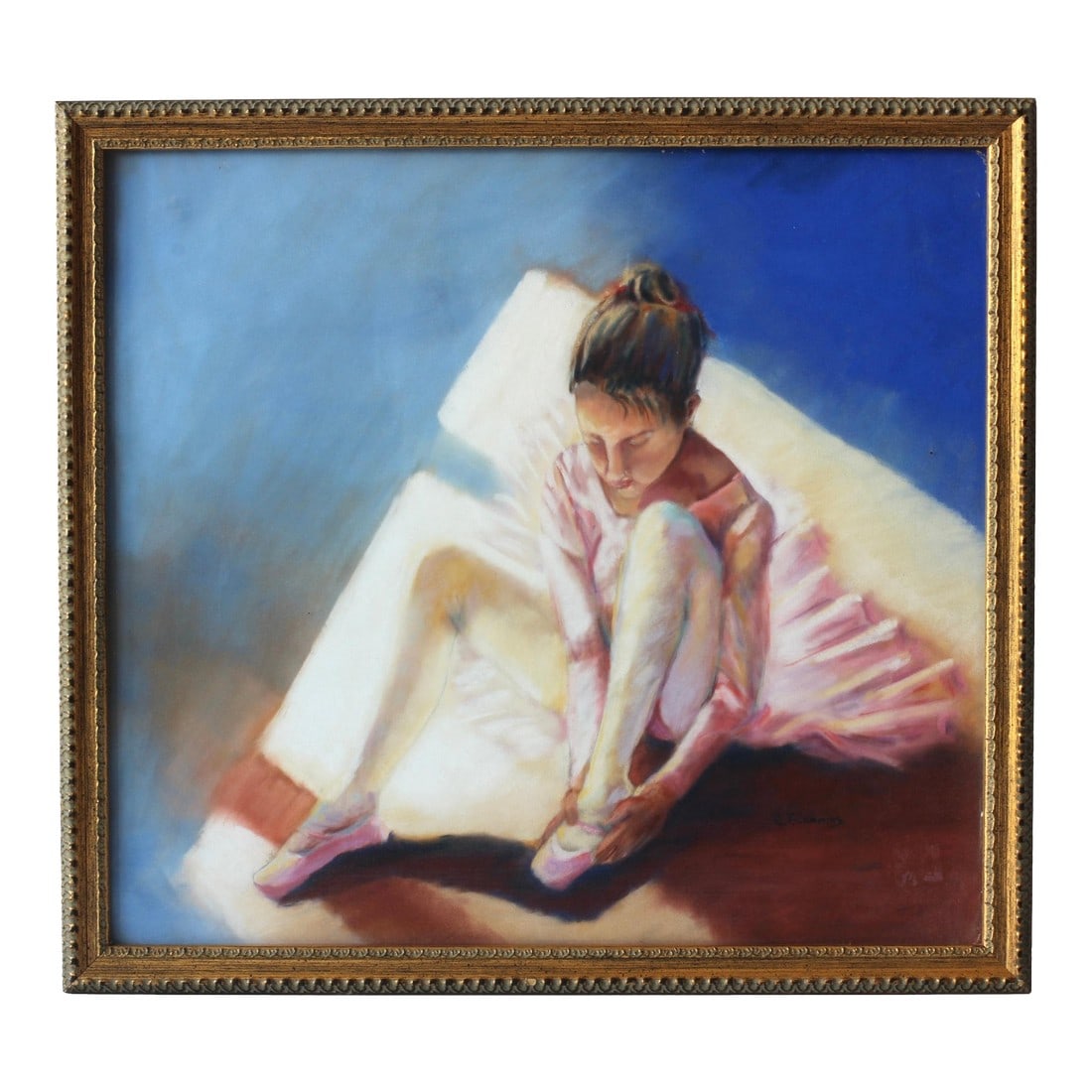 Signed Framed Pastel "Ballerina": This exquisite framed original pastel artwork captures the graceful elegance of a ballerina, signed by artist C.T. Cummins. The delicate strokes and vibrant colors bring the dancer to life, showcasing