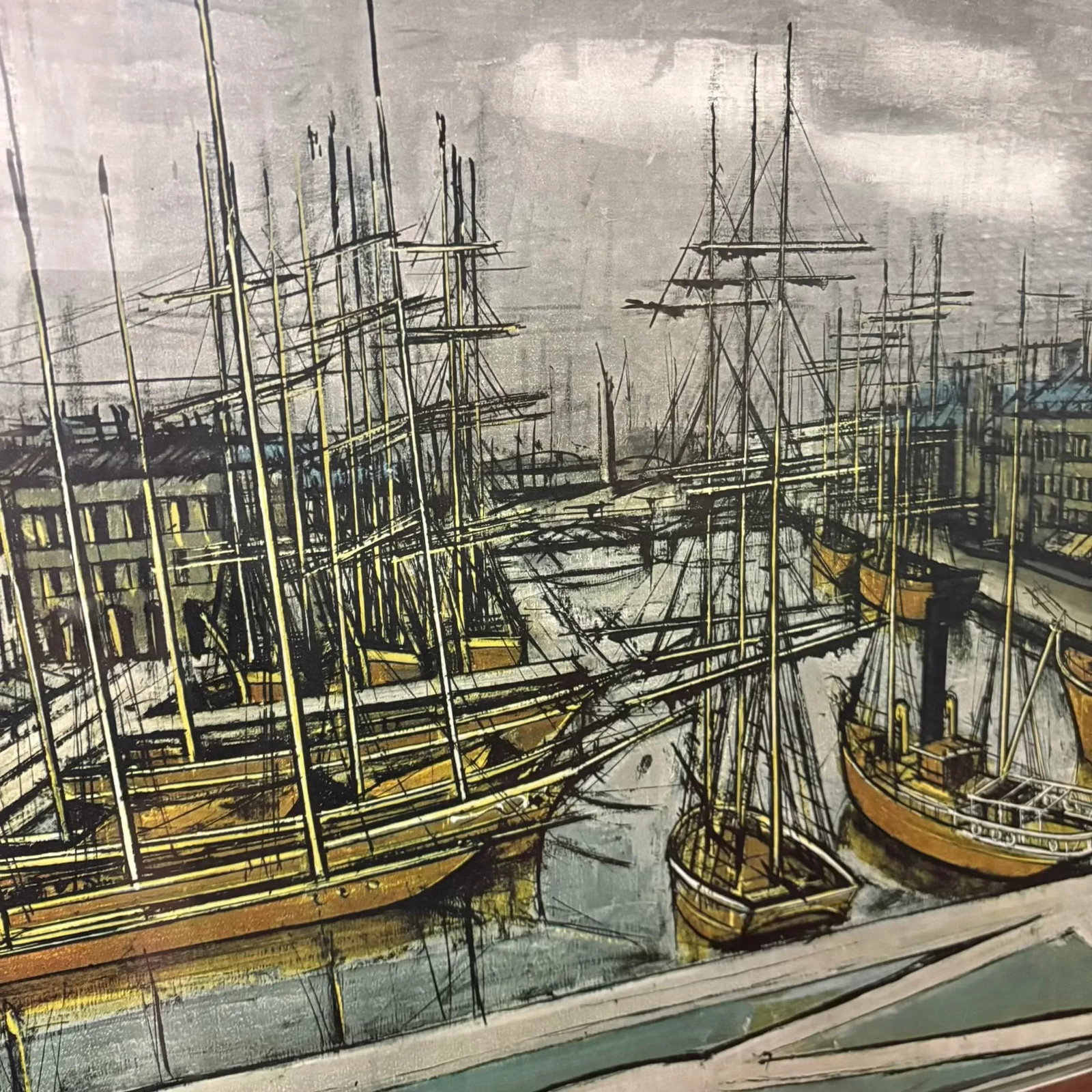 Bernard Buffet "Le Havre" Harbor Scene Lithograph, 1972 - 10