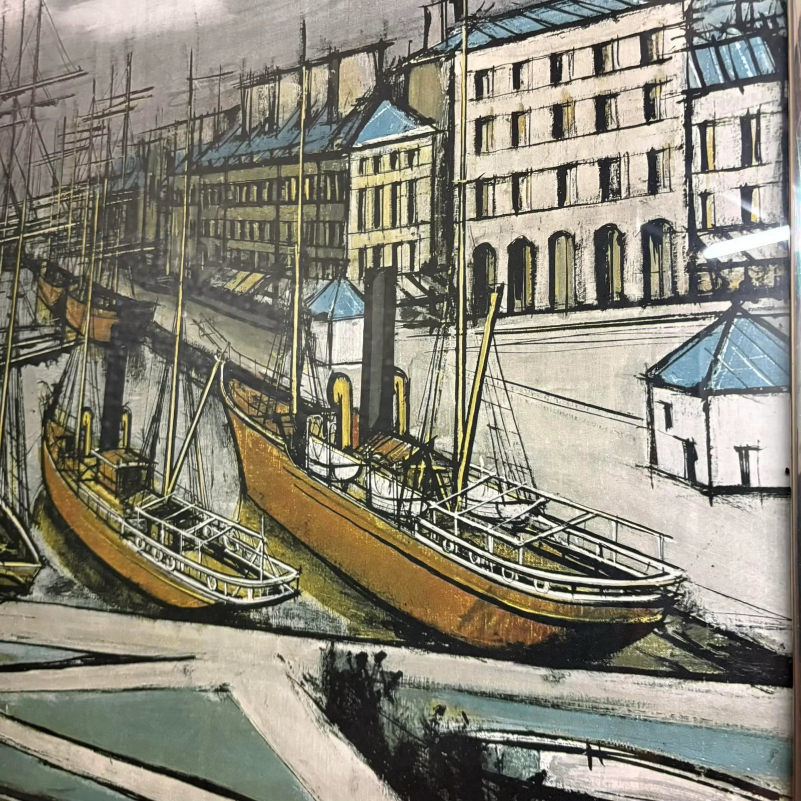 Bernard Buffet "Le Havre" Harbor Scene Lithograph, 1972 - 3