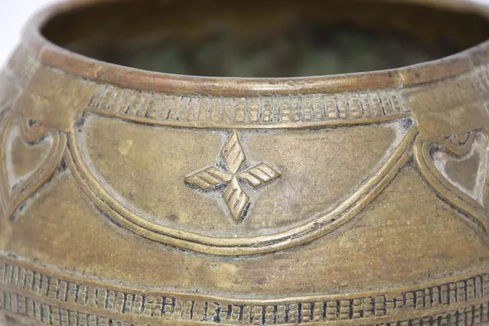 Antique Cast brass Measuring Bowl from Northern India - 7