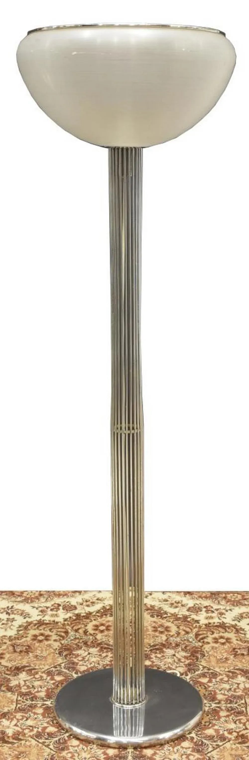 Mid Century Modern Luigi Massoni Guzzini Italian Chrome Tubular Floor Lamp - 3