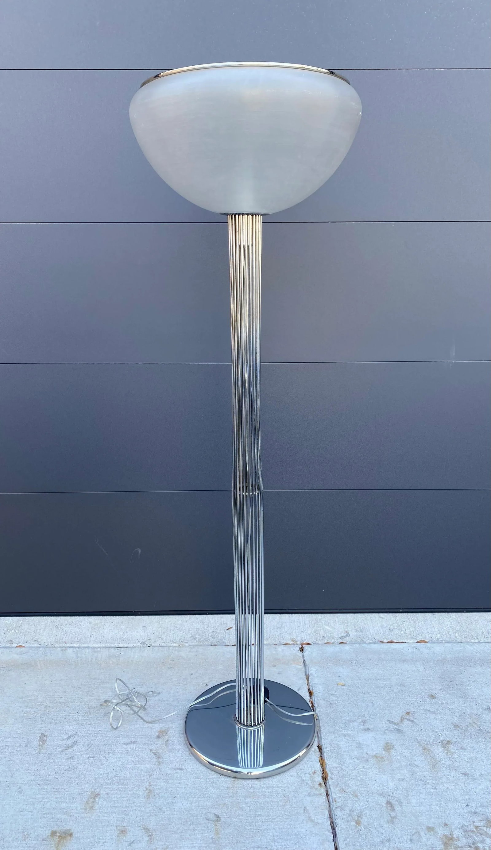 Mid Century Modern Luigi Massoni Guzzini Italian Chrome Tubular Floor Lamp - 7