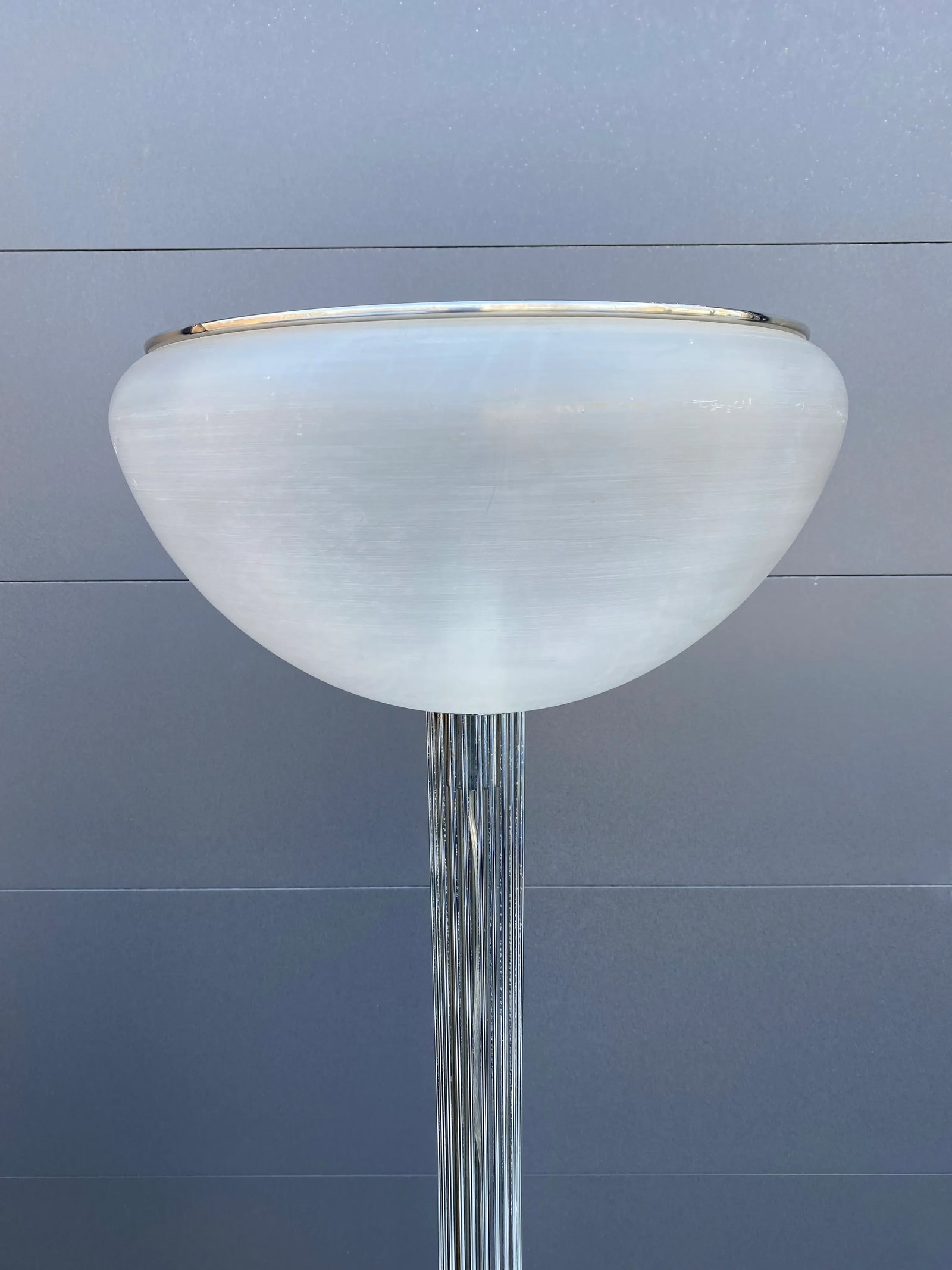Mid Century Modern Luigi Massoni Guzzini Italian Chrome Tubular Floor Lamp - 9
