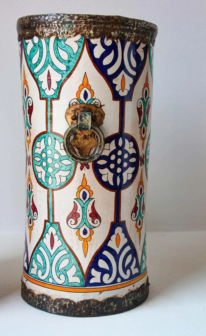 Handcrafted Moorish Ceramic Urns with Handles - A Pair - 11