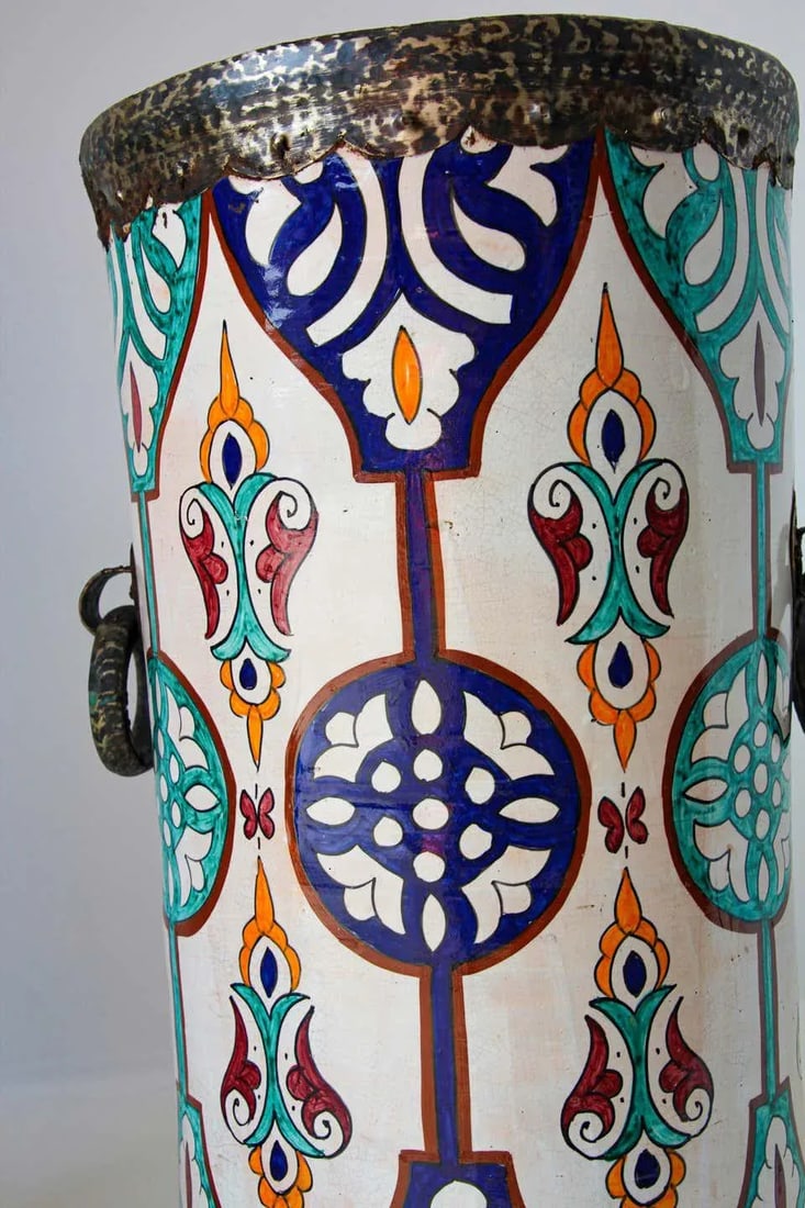 Handcrafted Moorish Ceramic Urns with Handles - A Pair - 3