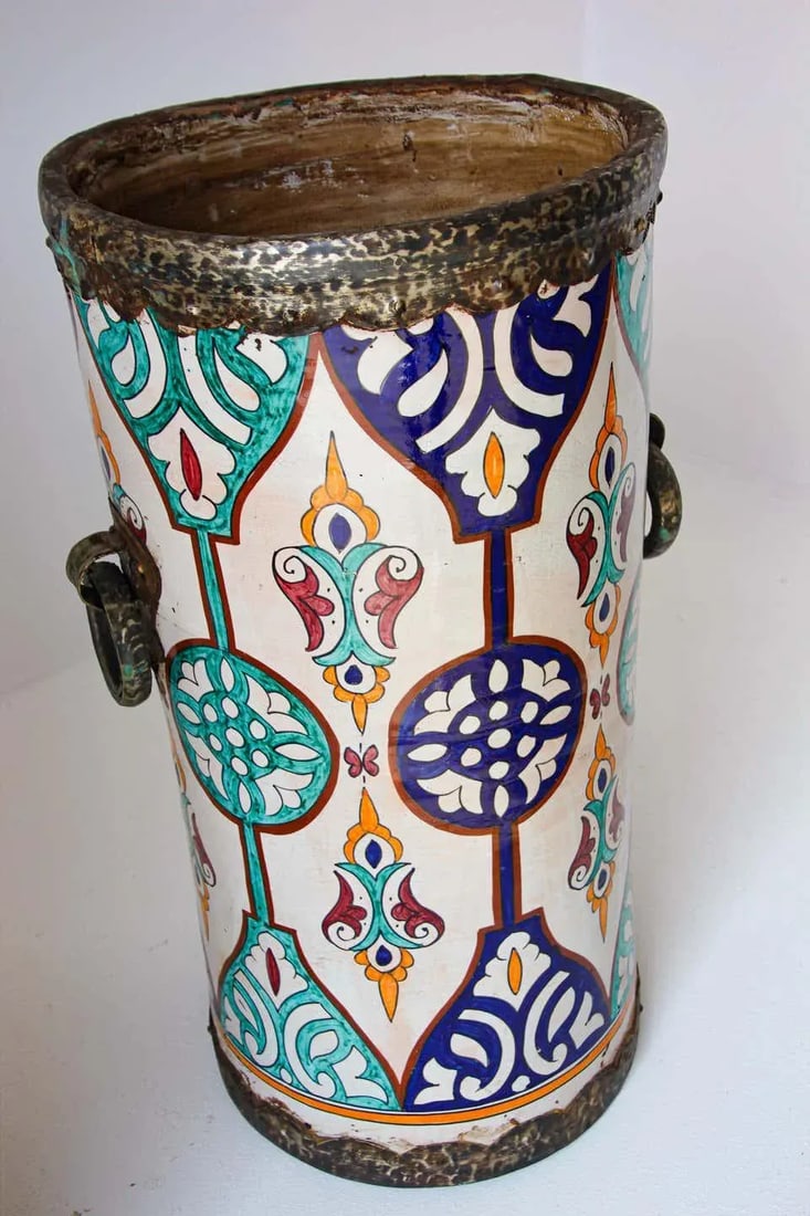 Handcrafted Moorish Ceramic Urns with Handles - A Pair - 5