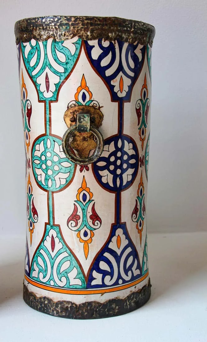 Handcrafted Moorish Ceramic Urns with Handles - A Pair - 6