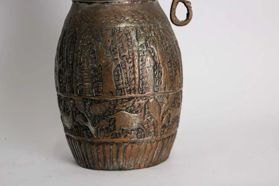 Antique Islamic Middle Eastern Tinned Copper Ewer - 4