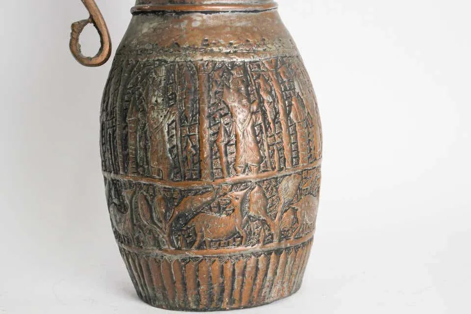 Antique Islamic Middle Eastern Tinned Copper Ewer - 7