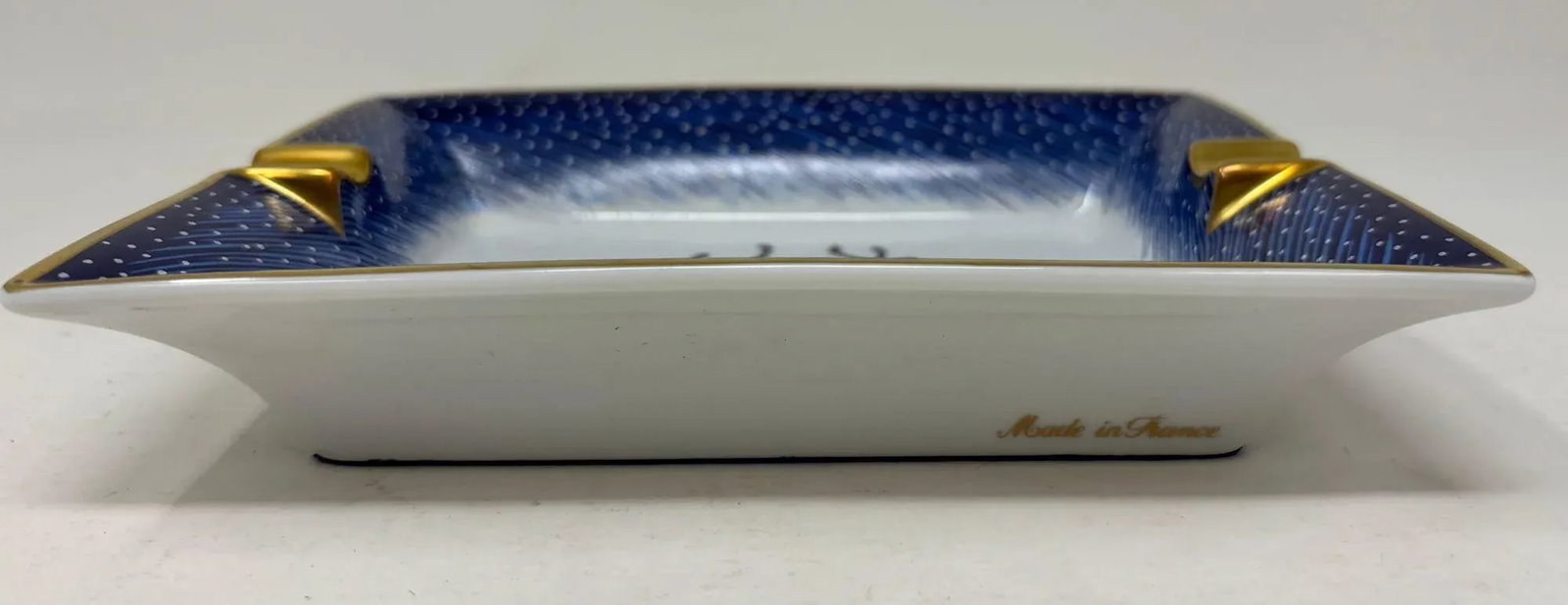 1980s Hermès "Feux D'Artifice" Blue Porcelain Ashtray Catchall Made in France - 16