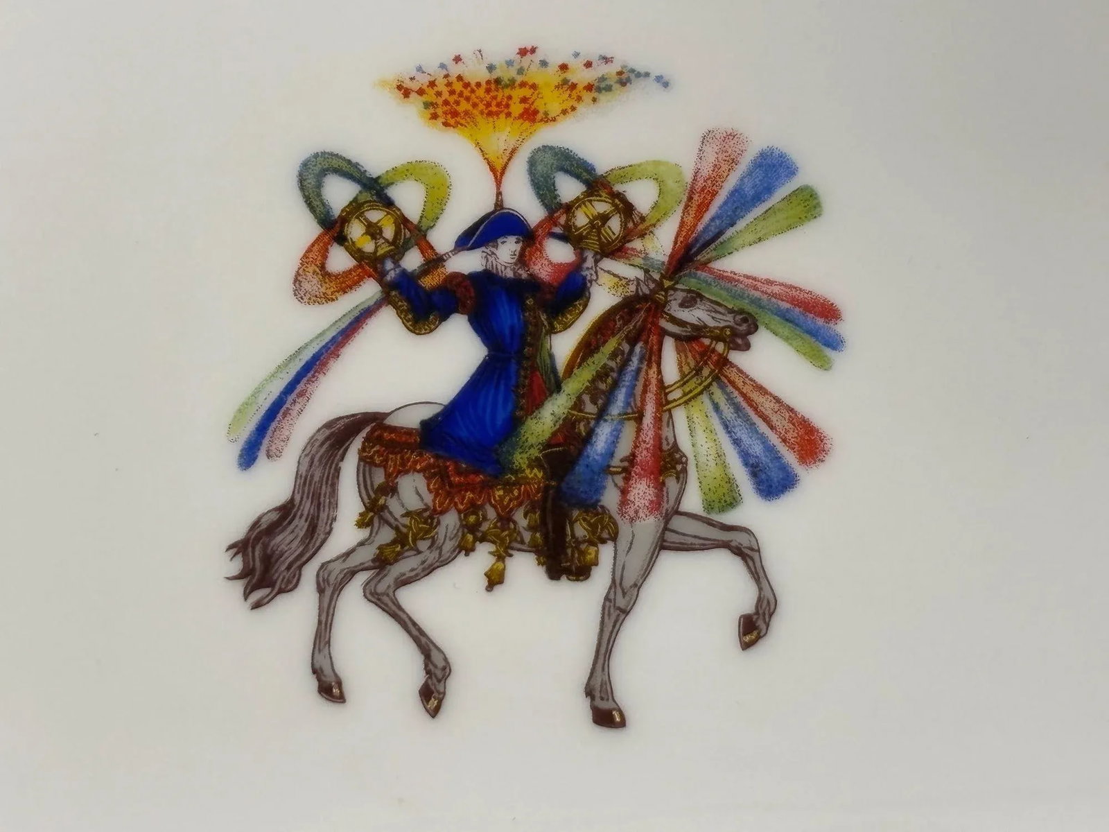 1980s Hermès "Feux D'Artifice" Blue Porcelain Ashtray Catchall Made in France - 3