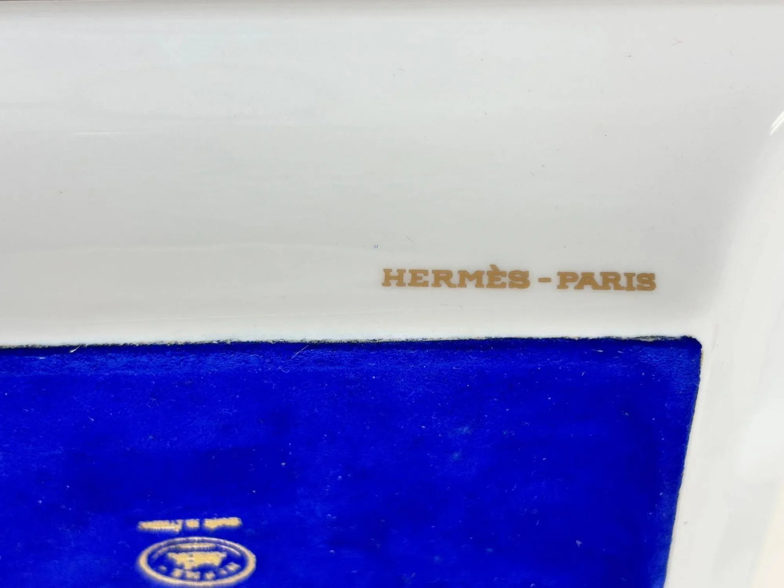 1980s Hermès "Feux D'Artifice" Blue Porcelain Ashtray Catchall Made in France - 8