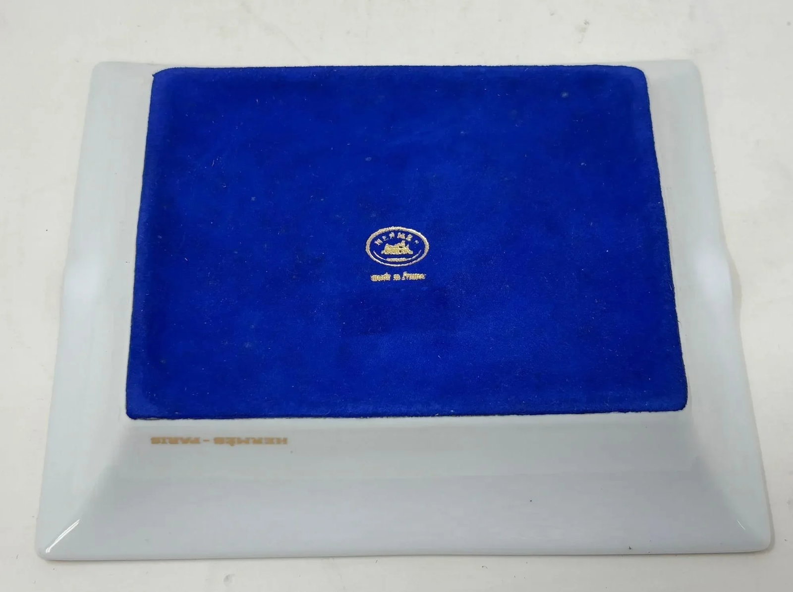 1980s Hermès "Feux D'Artifice" Blue Porcelain Ashtray Catchall Made in France - 9