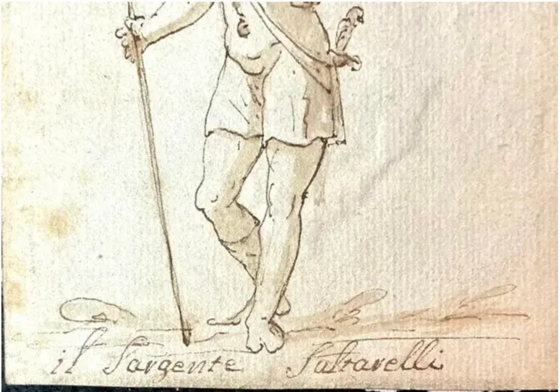 Pair of Italian Old Master Drawings of Soldiers - 7